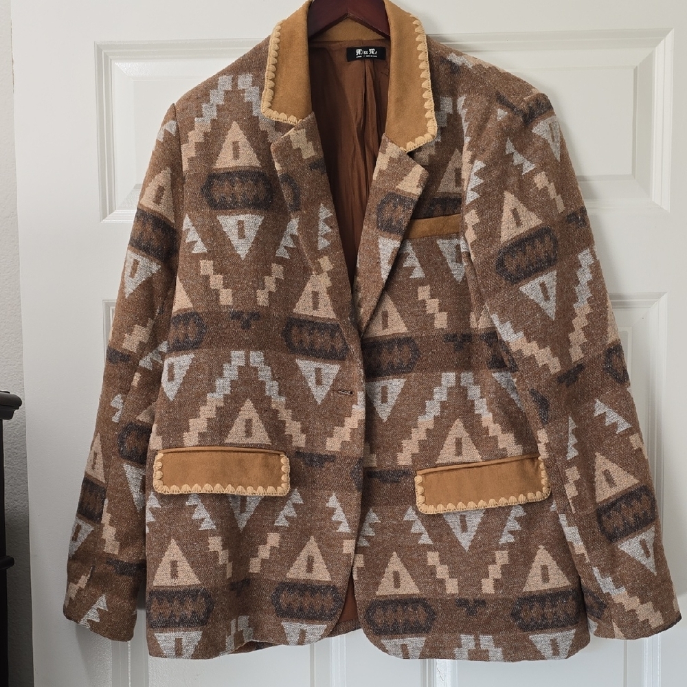 Miss Me Brown and Tan Blazer